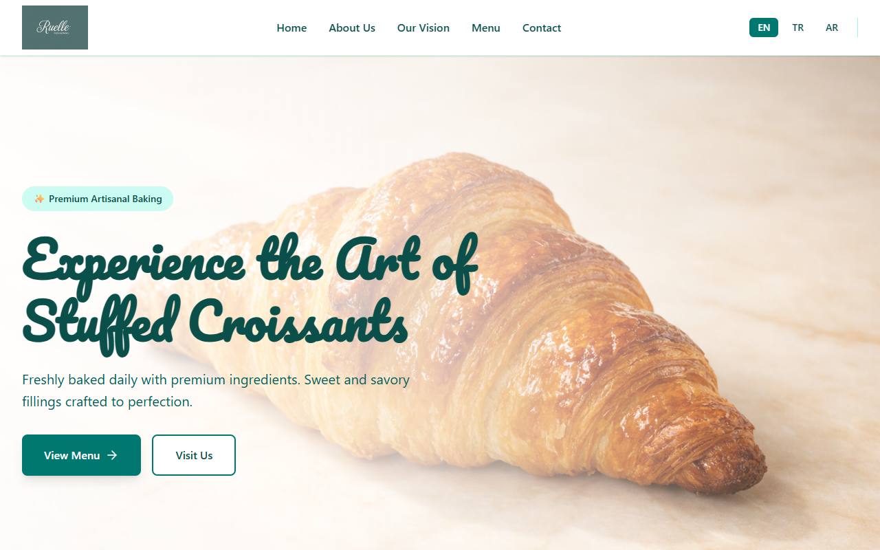 Ruelle Coffee specialty coffee brand website built with React by Moayad Aldalati